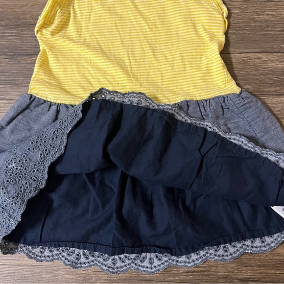 Gap Baby Girls Yellow Stripes And Blue Sleeveless Sun Dress Size 3 - Picture 4 of 7